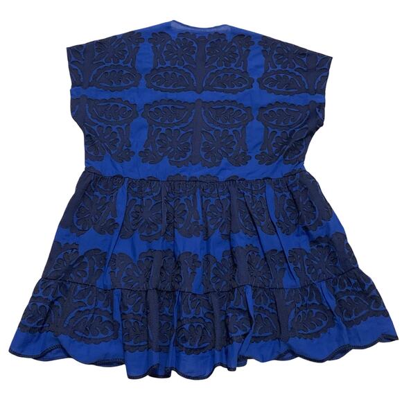 Zara Womens NWT Embroidered Short Dress Tunic Cobalt Blue XL Bloggers Fave BOHO - Picture 13 of 14